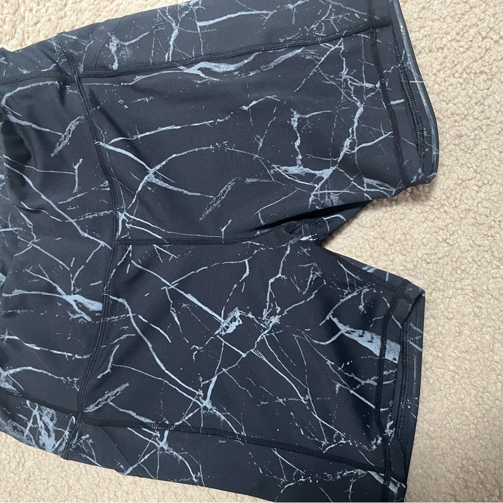 Kiava Black and Gray Marble Print Shorts